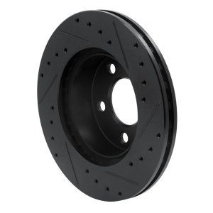 Ford Ranger Brake Rotor (1) - Front Left - R1 Concepts - Drilled & Slotted - Black - `95-`02